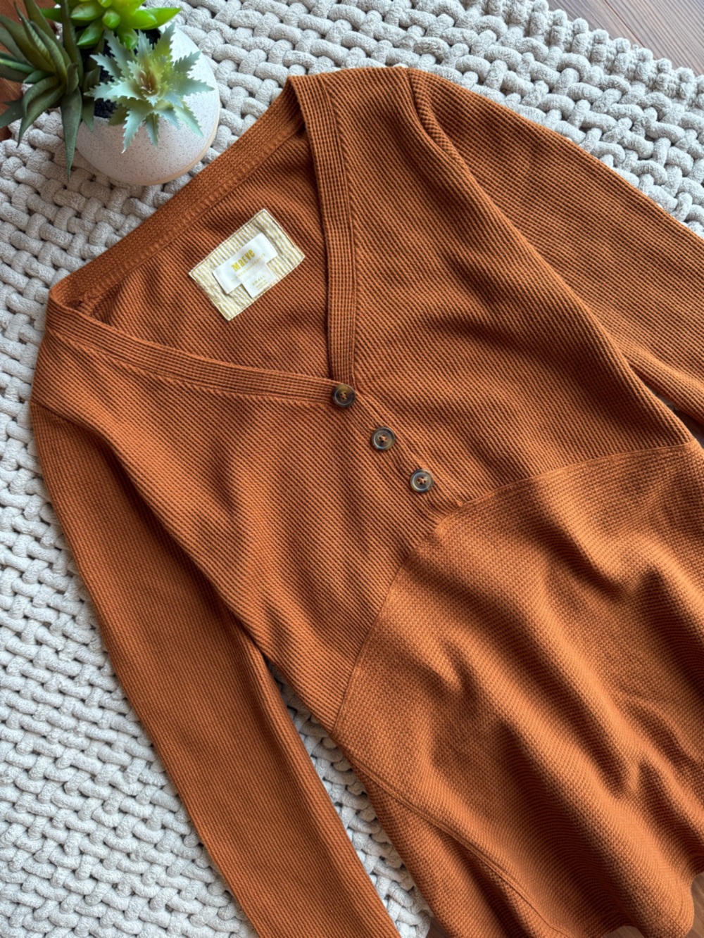 Anthropologie | Maeve Eliza Henley Babydoll Tunic | Burnt Orange | Small